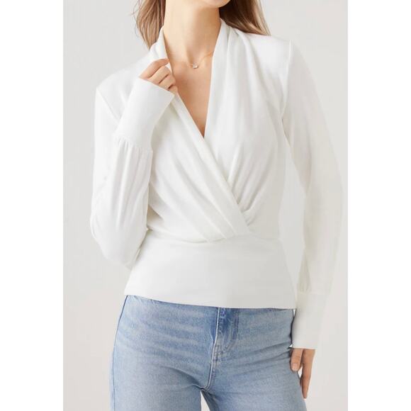 NWT S Surplice Tuckable Top - Picture 1 of 7